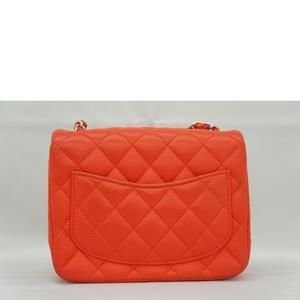 Chanel Mini SV Shoulder Bag Chain Fittings Red Matelasse Metal